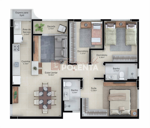 Imagem Apartamento com 3 Quartos à Venda, 79 m² em Rio Maina - Criciúma Imagem Apartamento com 3 Quartos à Venda, 79 m² em Rio Maina - Criciúma