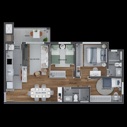 Imagem Apartamento com 2 Quartos à Venda, 88 m² em Bacacheri - Curitiba