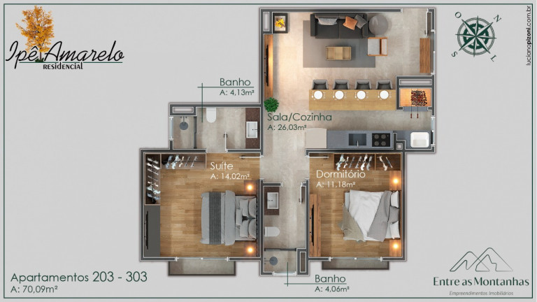 Imagem Apartamento com 1 Quarto à Venda, 50 m² em Planalto - Gramado Imagem Apartamento com 1 Quarto à Venda, 50 m² em Planalto - Gramado