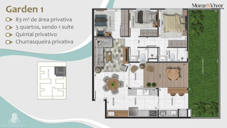 Imagem Apartamento com 3 Quartos à Venda, 73 m² em Emiliano Perneta - Pinhais