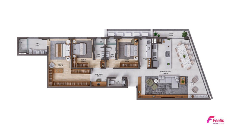 Imagem Apartamento com 3 Quartos à Venda, 151 m² em Praia Comprida - São José