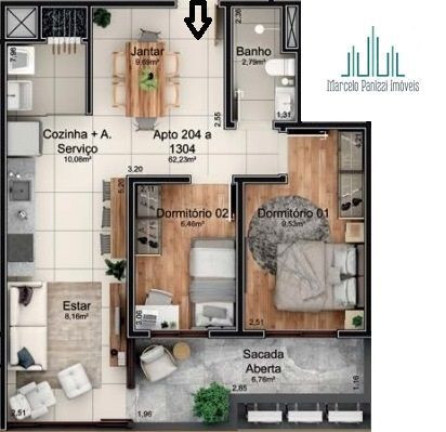 Imagem Apartamento com 2 Quartos à Venda, 53 m² em Santa Rita - Bento Gonçalves
