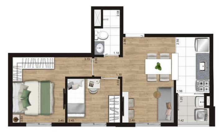 Imagem Apartamento com 3 Quartos à Venda, 60 m² em Sacomã - São Paulo