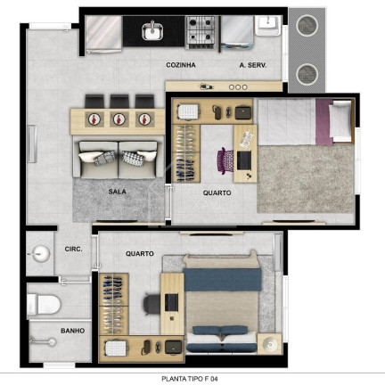 Imagem Apartamento com 2 Quartos à Venda, 42 m² em Praia Das Gaivotas - Vila Velha Imagem Apartamento com 2 Quartos à Venda, 42 m² em Praia Das Gaivotas - Vila Velha