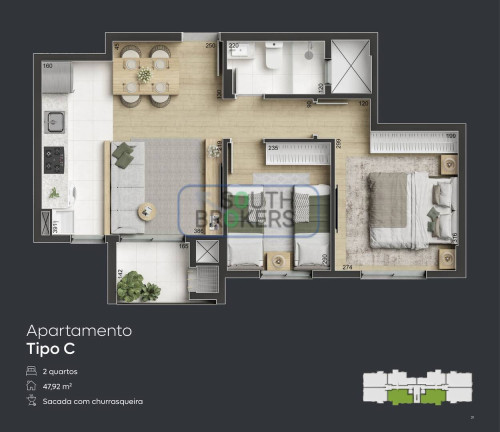 Imagem Apartamento com 3 Quartos à Venda, 47 m² em Hauer - Curitiba