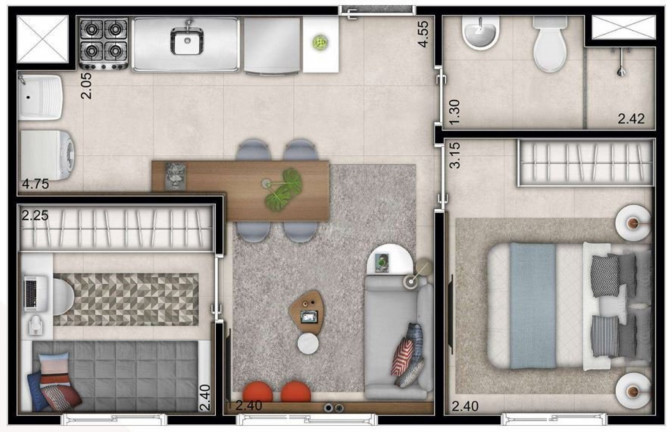 Imagem Imóvel com 2 Quartos à Venda, 35 m² em Ipiranga - São Paulo