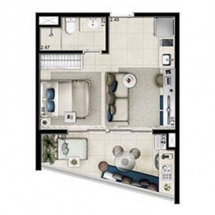 Imagem Studio com 1 Quarto à Venda, 39 m² em Pinheiros - São Paulo