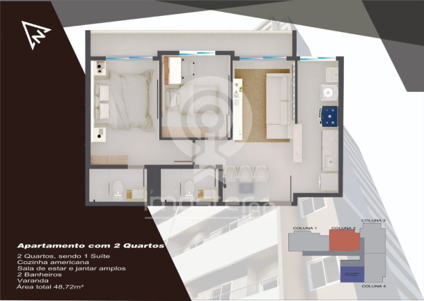 Imagem Apartamento com 2 Quartos à Venda, 50 m² em Damas - Fortaleza