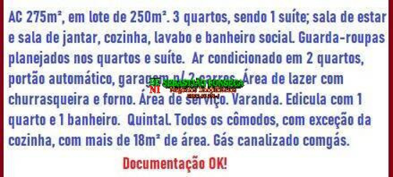 Imagem Sobrado com 3 Quartos à Venda, 250 m² em Centro - Caçapava
