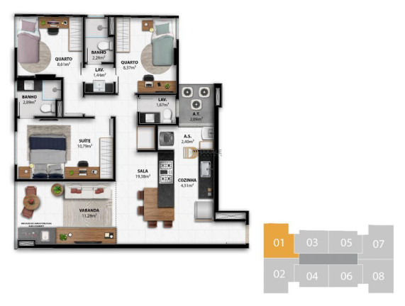 Imagem Apartamento com 3 Quartos à Venda, 82 m² em Praia Da Costa - Vila Velha