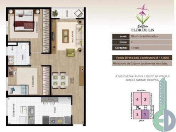 Imóvel com 2 Quartos à Venda, 73 m² em Parque São Vicente - Maua