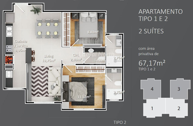 Imagem Apartamento com 2 Quartos à Venda, 67 m² em Nações - Balneário Camboriú Imagem Apartamento com 2 Quartos à Venda, 67 m² em Nações - Balneário Camboriú