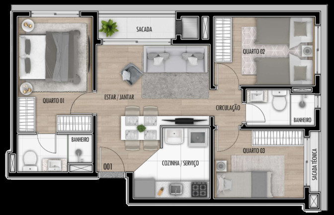 Imagem Imóvel com 2 Quartos à Venda, 54 m² em Santa Cândida - Curitiba Imagem Imóvel com 2 Quartos à Venda, 54 m² em Santa Cândida - Curitiba