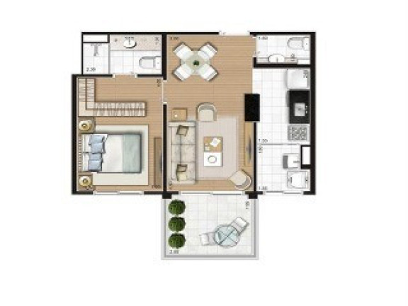 Imagem Imóvel com 1 Quarto à Venda, 61 m² em Morumbi - São Paulo Imagem Imóvel com 1 Quarto à Venda, 61 m² em Morumbi - São Paulo