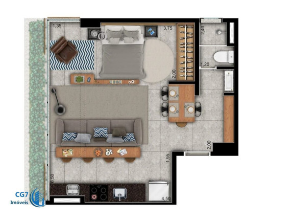 Apartamento com 1 Quarto à Venda, 45 m² em Empresarial 18 Do Forte - Barueri