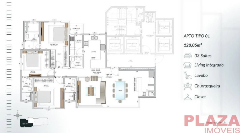 Imagem Apartamento com 3 Quartos à Venda, 127 m² em Centro - Balneário Camboriú