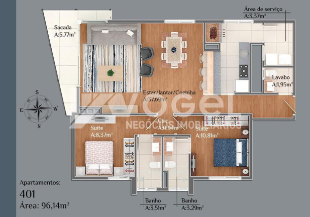 Imagem Apartamento com 1 Quarto à Venda, 53 m² em Centro  - Gramado