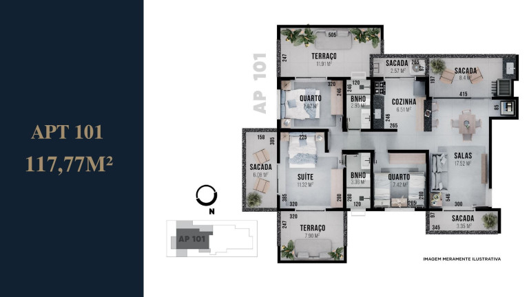Imagem Apartamento com 3 Quartos à Venda, 117 m² em Santa Mônica - Uberlândia