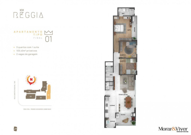 Imagem Apartamento com 3 Quartos à Venda, 103 m² em Cristo Rei - Curitiba
