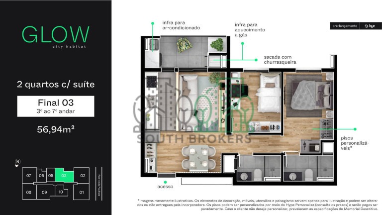 Imagem Apartamento com 2 Quartos à Venda, 56 m² em Novo Mundo - Curitiba Imagem Apartamento com 2 Quartos à Venda, 56 m² em Novo Mundo - Curitiba