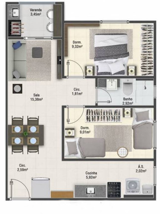 Imagem Apartamento com 2 Quartos à Venda, 56 m² em Aviacao - Praia Grande Imagem Apartamento com 2 Quartos à Venda, 56 m² em Aviacao - Praia Grande
