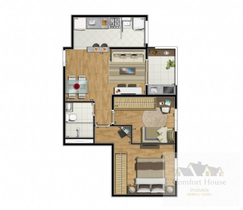 Imagem Apartamento com 2 Quartos à Venda, 51 m² em Vila Curuçá - Santo André