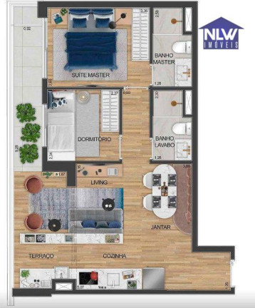 Apartamento com 2 Quartos à Venda, 61 m² em Brooklin Novo - São Paulo