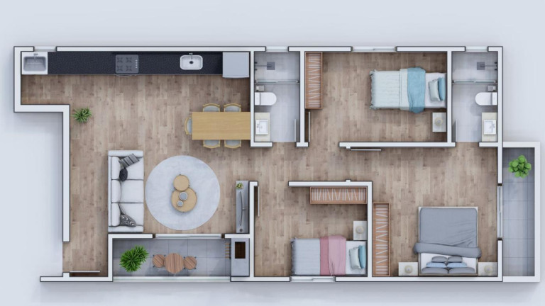 Imagem Apartamento com 3 Quartos à Venda, 80 m² em Maria Antonieta - Pinhais