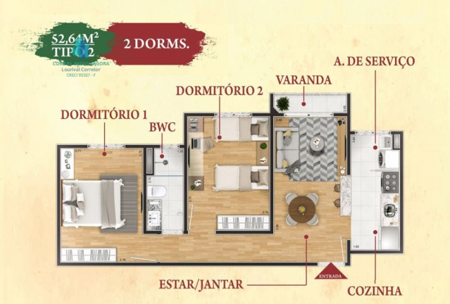 Imagem Apartamento com 2 Quartos à Venda, 51 m² em Jardim Itália - Vinhedo Imagem Apartamento com 2 Quartos à Venda, 51 m² em Jardim Itália - Vinhedo