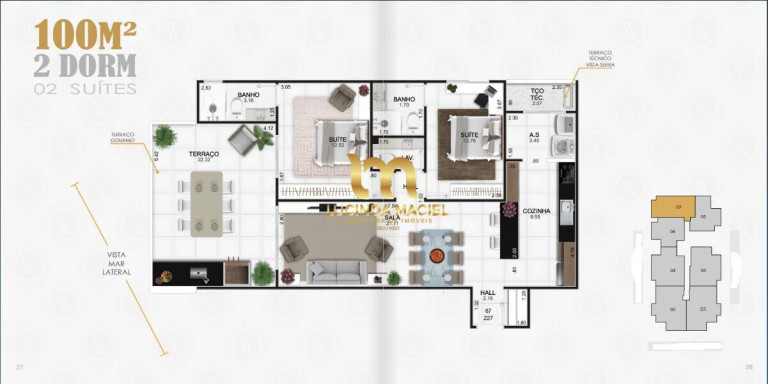 Imagem Apartamento com 2 Quartos à Venda, 118 m² em Guilhermina - Praia Grande