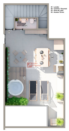 Imagem Cobertura com 2 Quartos à Venda, 104 m² em Santa Maria - Santo André