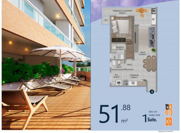 Imagem Apartamento com 1 Quarto à Venda, 51 m² em Guilhermina - Praia Grande Imagem Apartamento com 1 Quarto à Venda, 51 m² em Guilhermina - Praia Grande