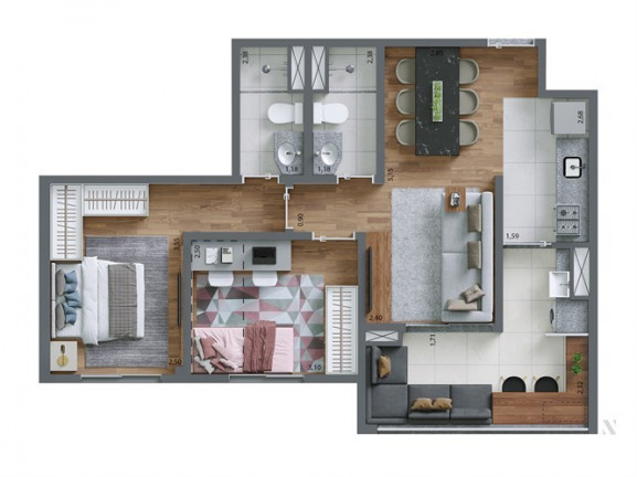 Imagem Apartamento com 2 Quartos à Venda, 59 m² em Pari - São Paulo