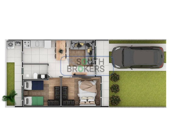 Imagem Casa de Condomínio com 2 Quartos à Venda, 42 m² em Estados - Fazenda Rio Grande Imagem Casa de Condomínio com 2 Quartos à Venda, 42 m² em Estados - Fazenda Rio Grande