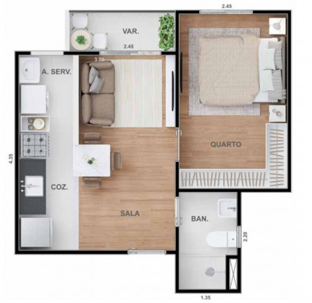 Imagem Imóvel com 2 Quartos à Venda, 48 m² em Irajá - Rio De Janeiro