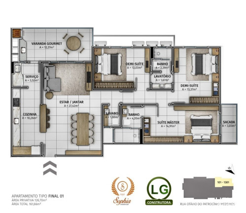 Imagem Apartamento com 3 Quartos à Venda, 161 m² em Floresta - São Jose Imagem Apartamento com 3 Quartos à Venda, 161 m² em Floresta - São Jose