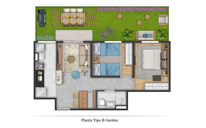 Imagem Apartamento com 2 Quartos à Venda, 45 m² em Gran Club Itu - Itu