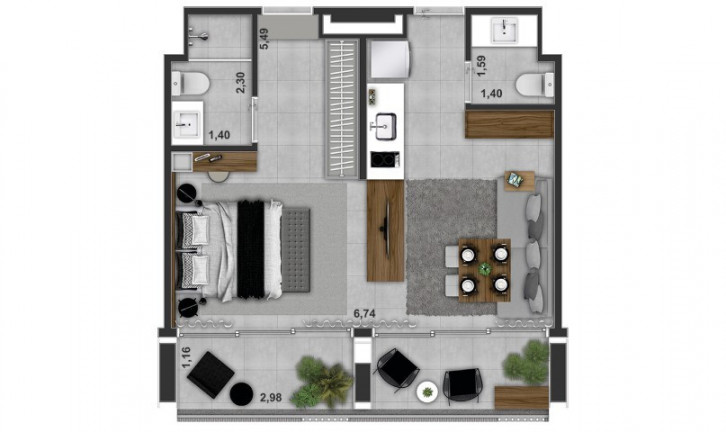 Imagem Studio com 1 Quarto à Venda, 24 m² em Jardim Anália Franco - São Paulo