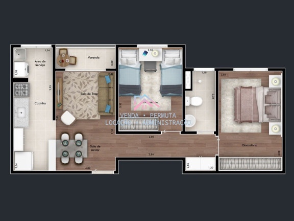 Imagem Apartamento com 2 Quartos à Venda, 52 m² em Jardim Santa Gertrudes - Jundiaí