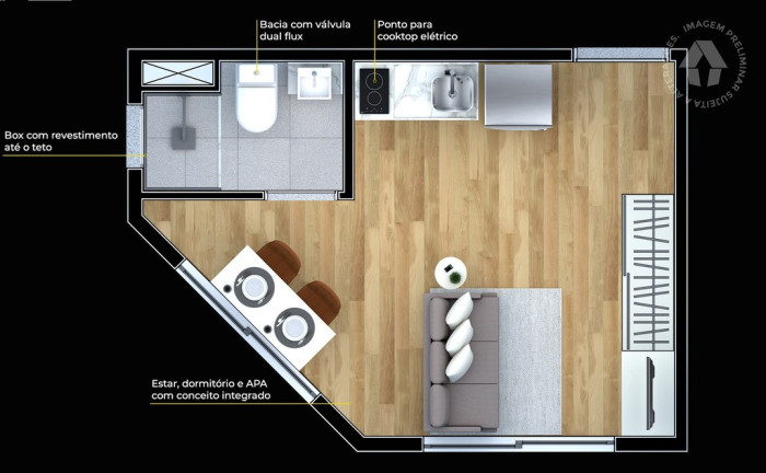 Imagem Imóvel com 1 Quarto à Venda, 20 m² em República - São Paulo Imagem Imóvel com 1 Quarto à Venda, 20 m² em República - São Paulo
