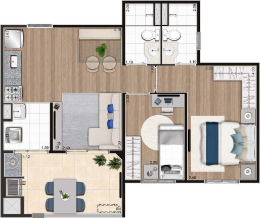 Imagem Apartamento com 3 Quartos à Venda, 67 m² em Campestre - Santo André Imagem Apartamento com 3 Quartos à Venda, 67 m² em Campestre - Santo André