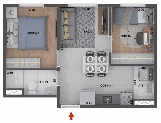 Imagem Imóvel com 2 Quartos à Venda, 34 m² em Santo Amaro - São Paulo