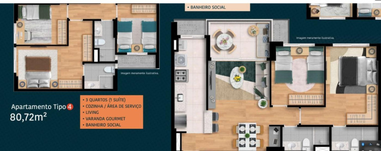 Imagem Apartamento com 3 Quartos à Venda, 80 m² em Piatã - Salvador