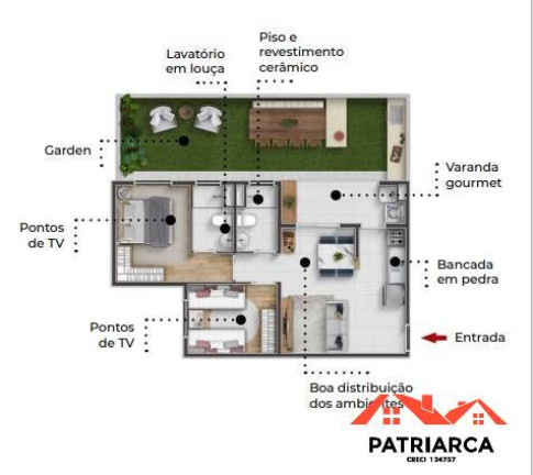 Imagem Apartamento com 2 Quartos à Venda, 50 m² em Residencial Jardim De Mônaco - Hortolândia
