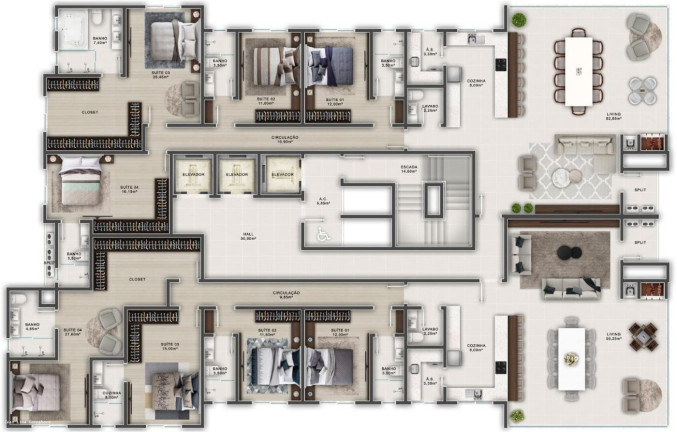 Apartamento com 3 Quartos à Venda, 123 m² em Meia Praia - Itapema