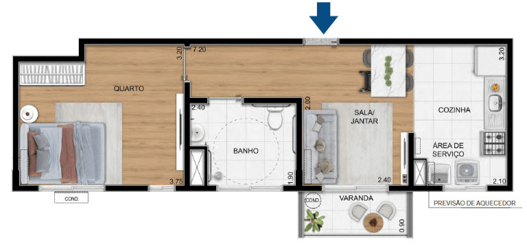 Imagem Imóvel com 2 Quartos à Venda, 40 m² em Todos Os Santos - Rio De Janeiro