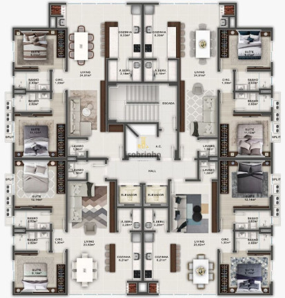 Apartamento com 2 Quartos à Venda, 72 m² em Perequê - Porto Belo