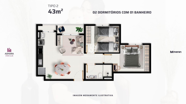 Imagem Apartamento com 2 Quartos à Venda, 43 m² em Distrito Industrial - Marília Imagem Apartamento com 2 Quartos à Venda, 43 m² em Distrito Industrial - Marília