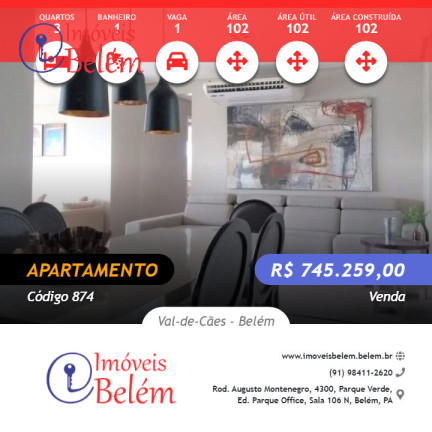 Imagem Apartamento com 3 Quartos à Venda, 102 m² em Val-de-cães - Belém Imagem Apartamento com 3 Quartos à Venda, 102 m² em Val-de-cães - Belém