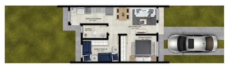 Imagem Casa de Condomínio com 1 Quarto à Venda, 33 m² em Piratini - Alvorada Imagem Casa de Condomínio com 1 Quarto à Venda, 33 m² em Piratini - Alvorada